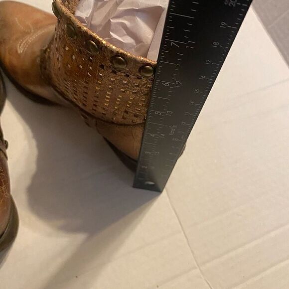 CIRCLE G Women’s‎ Studded Cut Out Ankle Boots Toffee Size 6 SEE DESCRIPTION